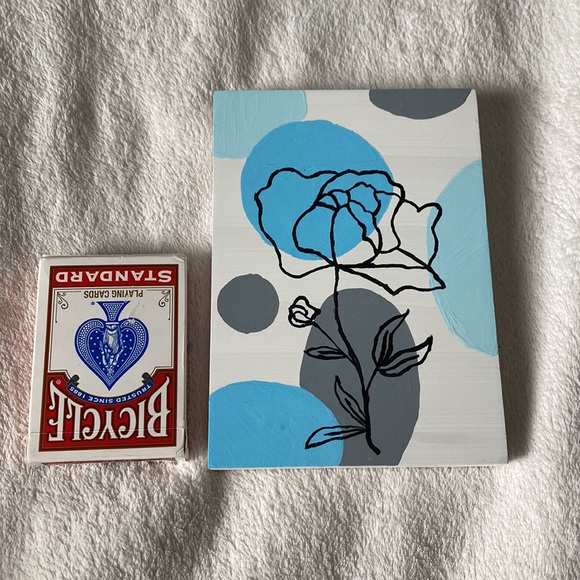 Flower painting on a wooden canvas - Picture 2 of 4